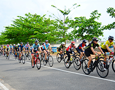 Cyclists of all ages riding for fitness and environmental sustainability at GSI Cyclothon in Pragati Vihar New Delhi
