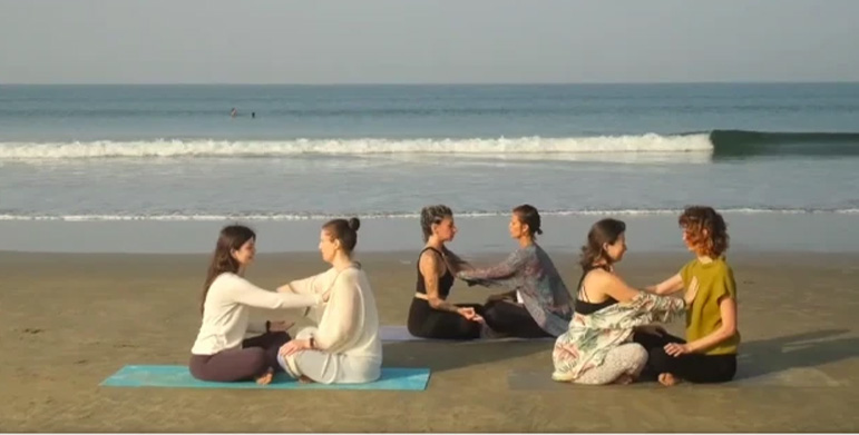 Beachside yoga and Ayurveda retreat in Goa offering Panchakarma therapy, meditation, wellness cuisine and ocean healing atmosphere